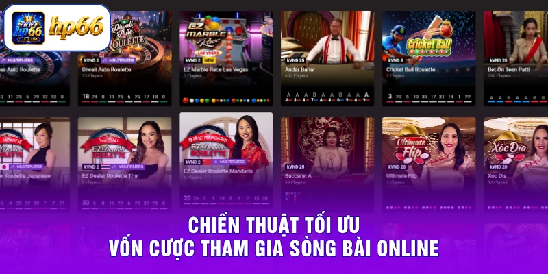 Chiến thuật tối ưu vốn cược tham gia sòng bài online 